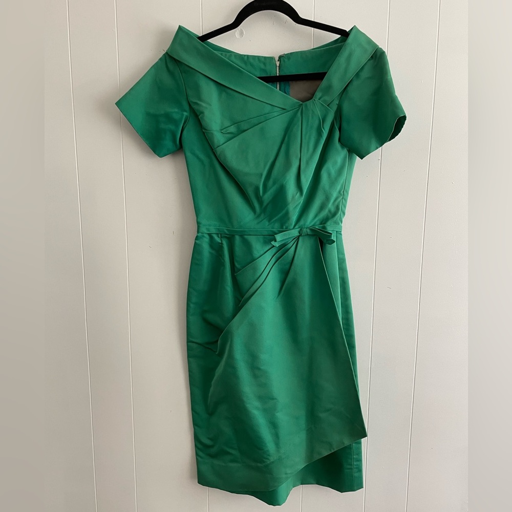 VTG Stunning Emerald Green Ceil Chapman Silk 1960s Dress